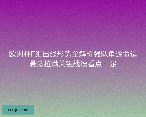欧洲杯F组出线形势全解析强队角逐命运悬念拉满关键战役看点十足