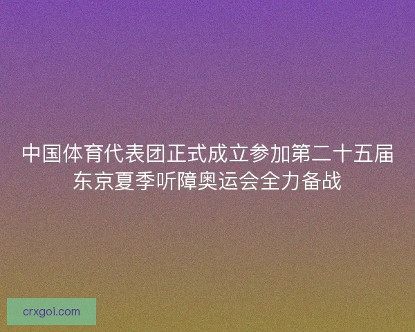 中国体育代表团正式成立参加第二十五届东京夏季听障奥运会全力备战